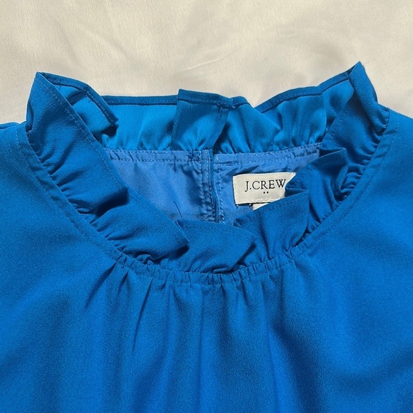 J. Crew Ruffled Blue Sleeveless Blouse - Picture 7 of 13